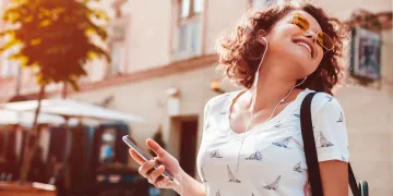 young woman listening to music 