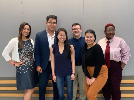 6 youth participants in the Social Media and Mental Health meeting, all standing together