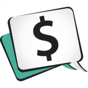 Dollar bill sign on speech bubble