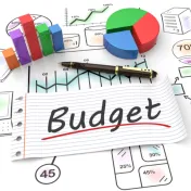 Budget image featuring charts and graphs