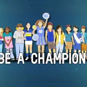 Illustration of 10 youth standing in a row with the words Be a Champion and Truth from Youth below